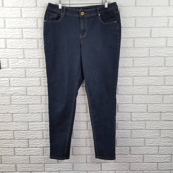 Lane Bryant Denim - Lane Bryant Genius Fit Skinny Jeans 16 Dark Wash